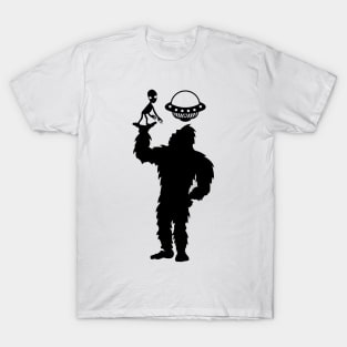 Bigfoot Ufo Silhouette Funny Alien T-Shirt